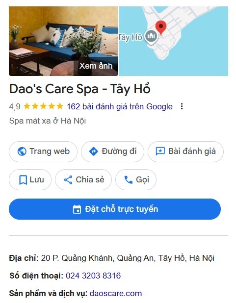 Đánh giá khách hàng về Dao's Care Spa