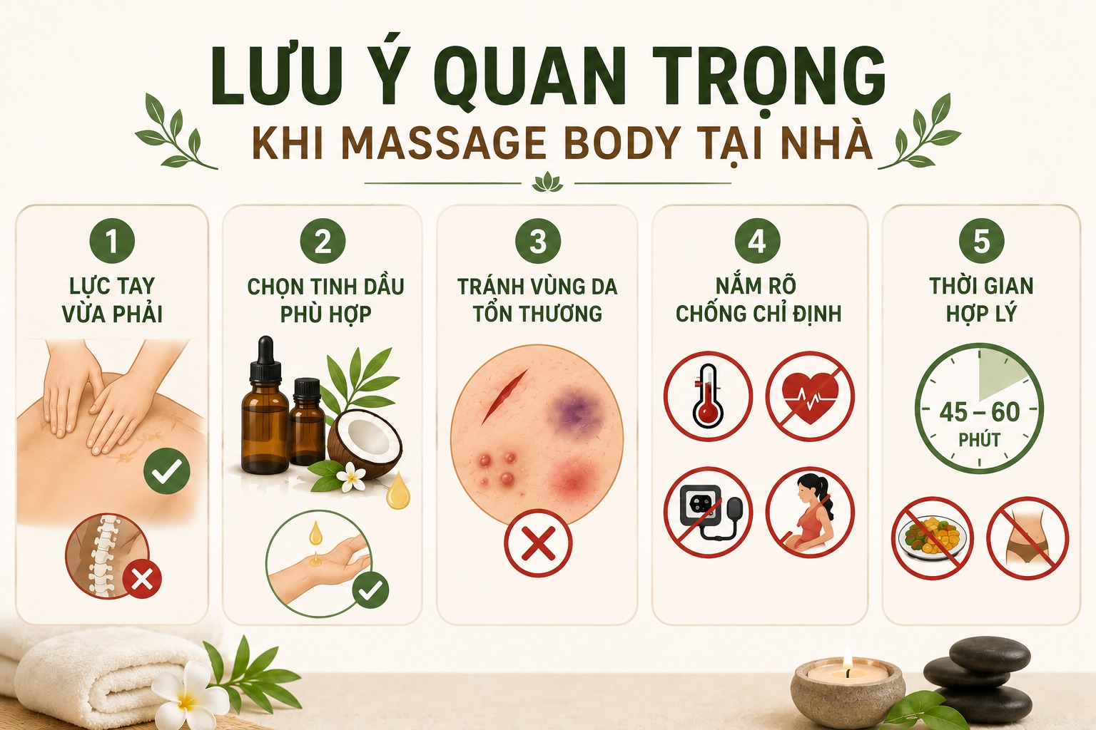 Lưu ý quan trọng khi thực hiện kỹ thuật massage body tại nhà