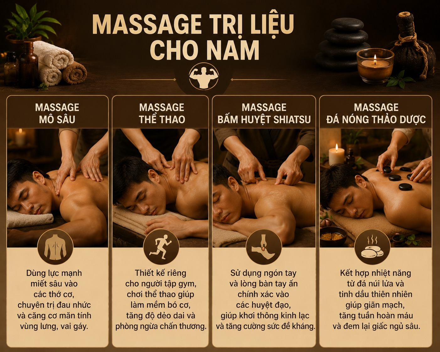 Các phương pháp massage trị liệu cho nam phổ biến