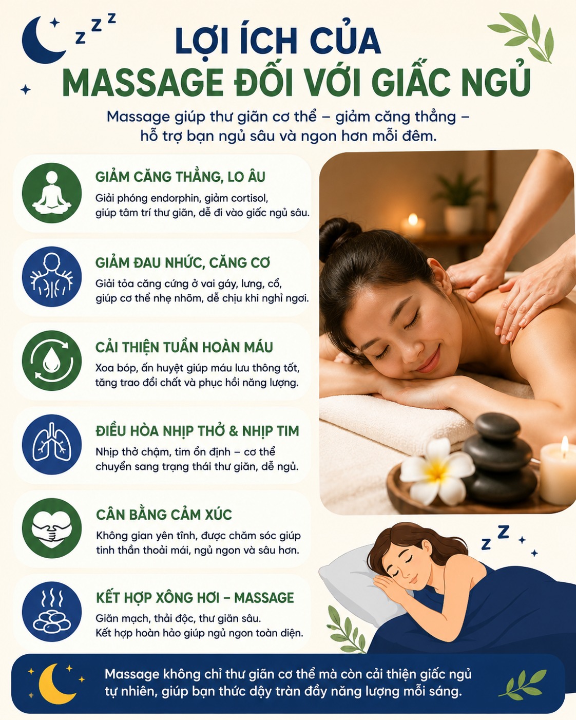 Lợi ích của massage đối với giấc ngủ