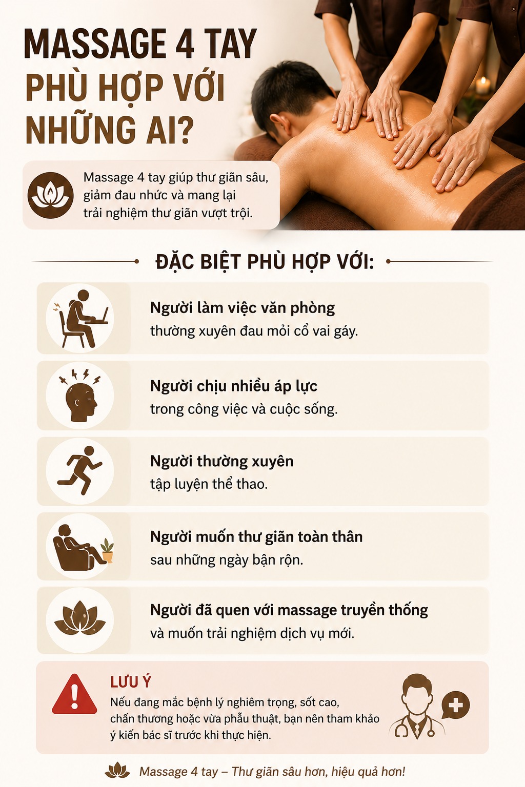 Massage 4 tay phù hợp với những ai?