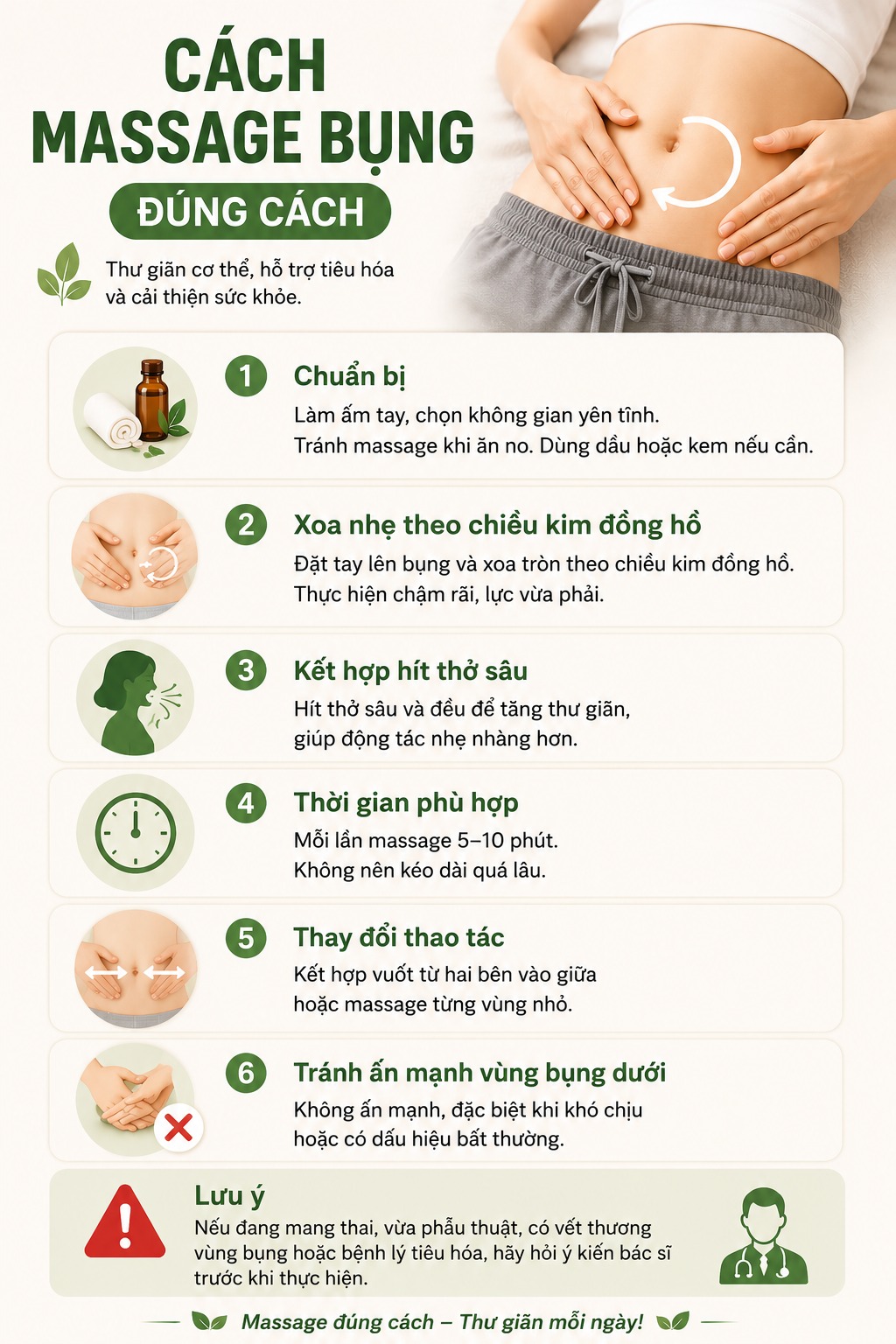 Cách massage bụng tại nhà đúng cách