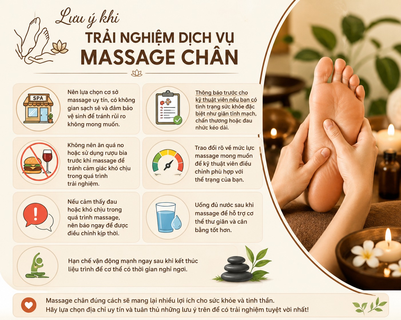 Lưu ý khi trải nghiệm dịch vụ massage chân