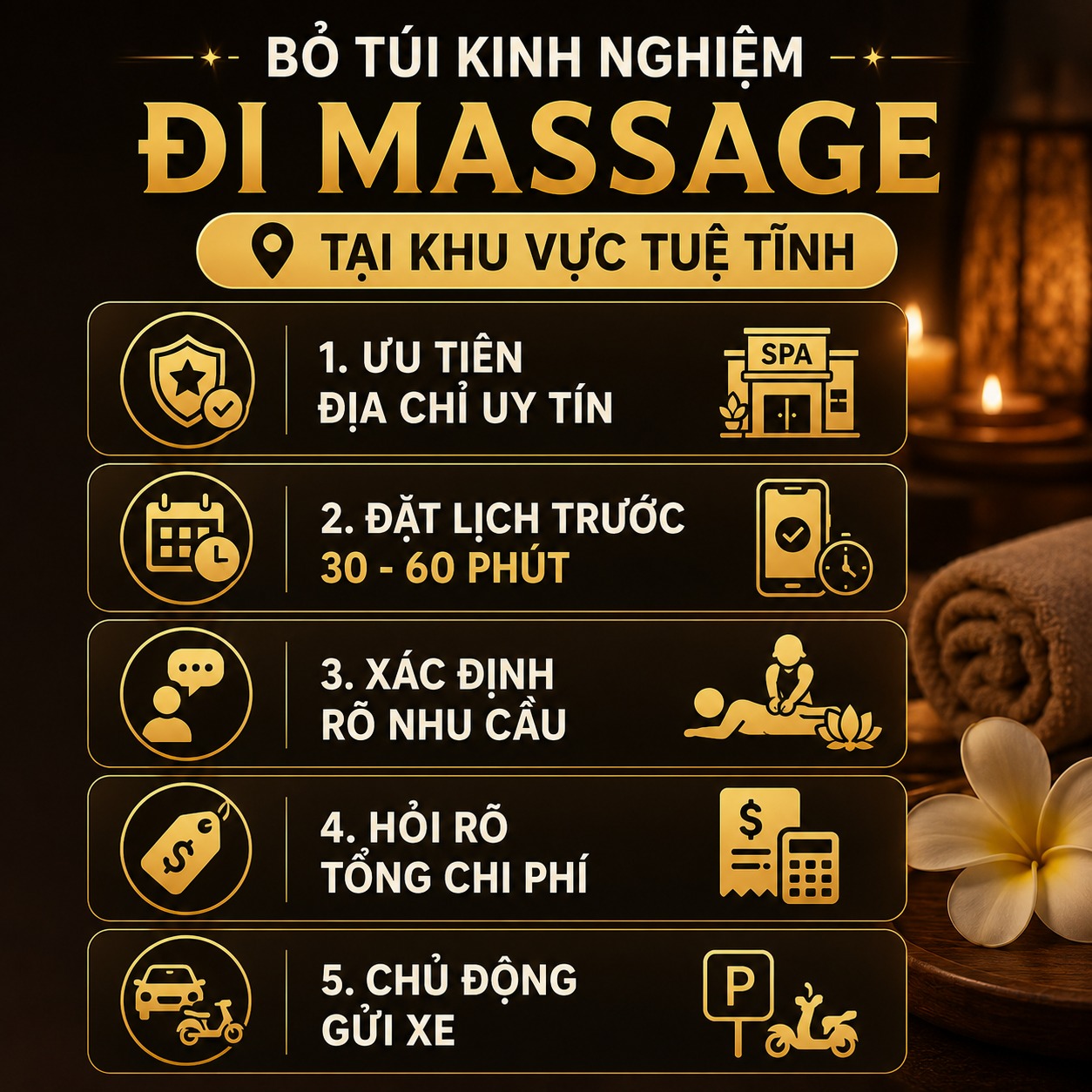 Bỏ túi kinh nghiệm đi mát xa tuệ tĩnh