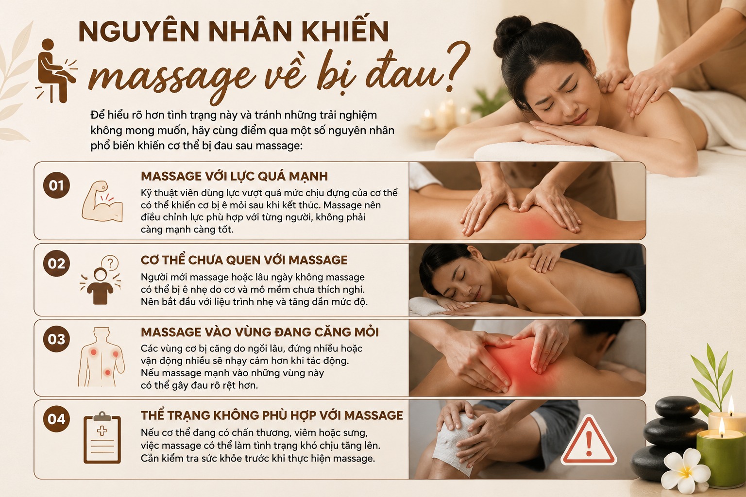Nguyên nhân khiến massage về bị đau?