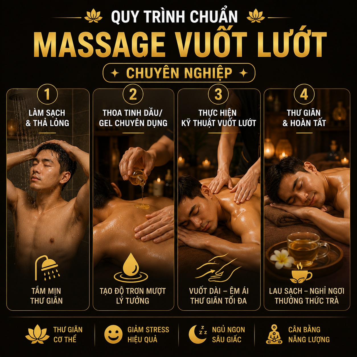 Quy trình chuẩn của một buổi massage vuốt lướt chuyên nghiệp