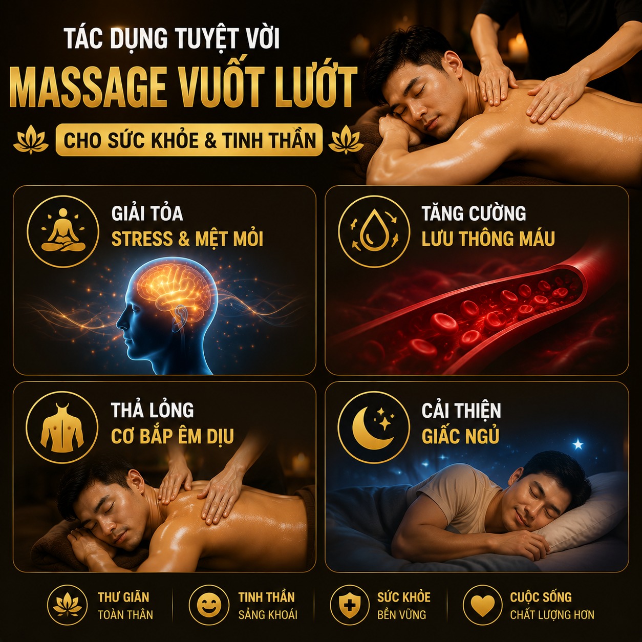 Tác dụng tuyệt vời của massage vuốt lướt đối với sức khỏe & tinh thần