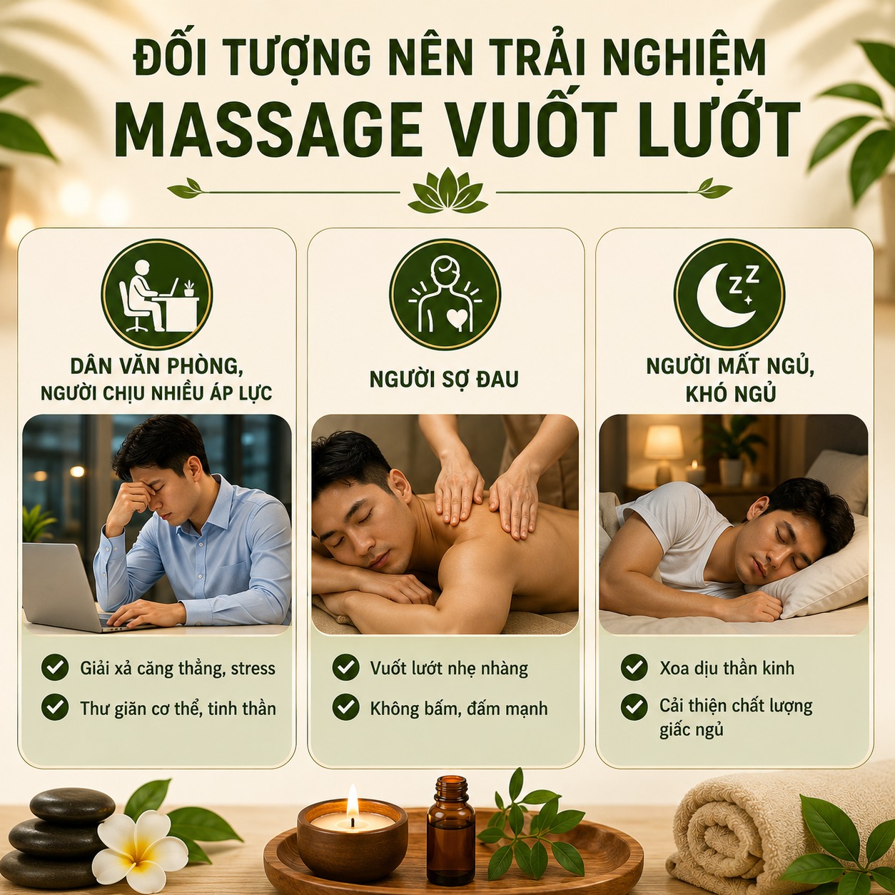 Đối tượng nên trải nghiệm massage vuốt lướt