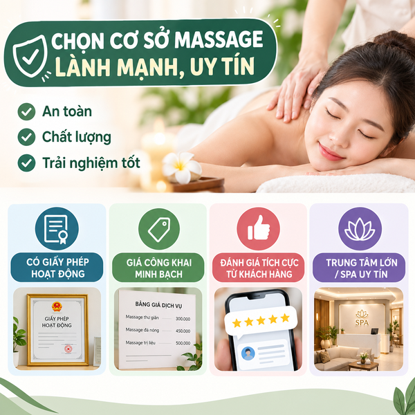 Chọn cơ sở massage lành mạnh, uy tín