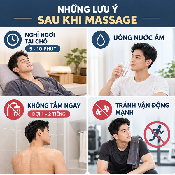 Lưu ý sau khi massage xong
