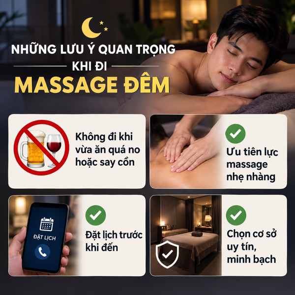 Những lưu ý quan trọng khi đi massage đêm